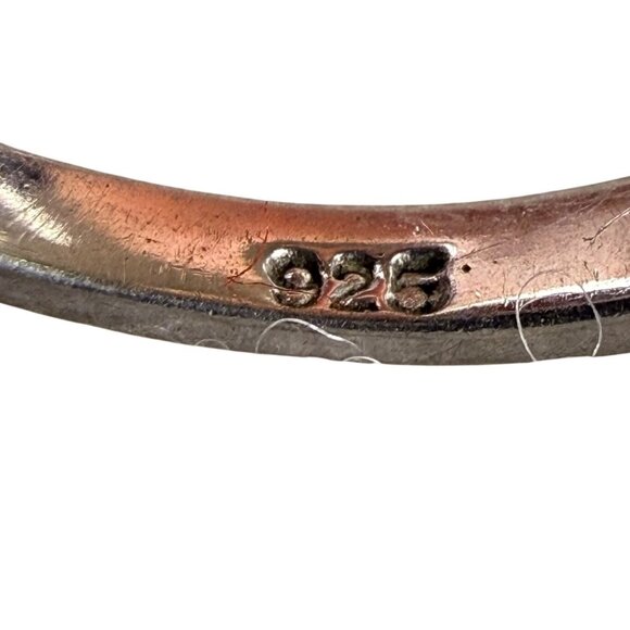 Sterling Silver Women’s Green Gemstone Rope Band Ring Size 6.5 Vintage Style - Picture 6 of 6